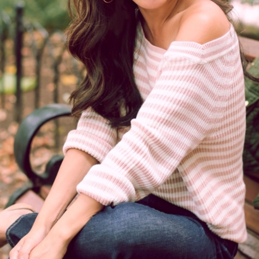 J. Crew Relaxed Boatneck Striped Sweater Beach Top